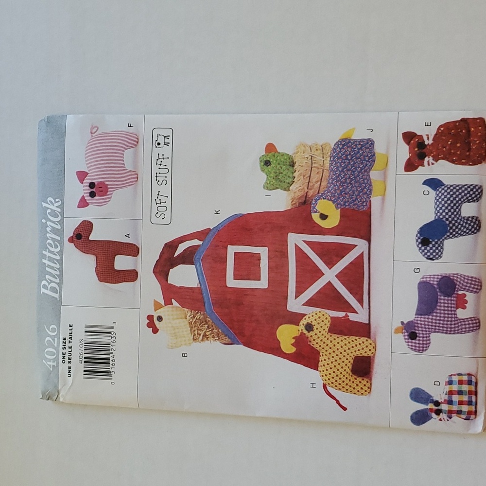 Vintage Butterick Patterns - Farm Animals and Barn